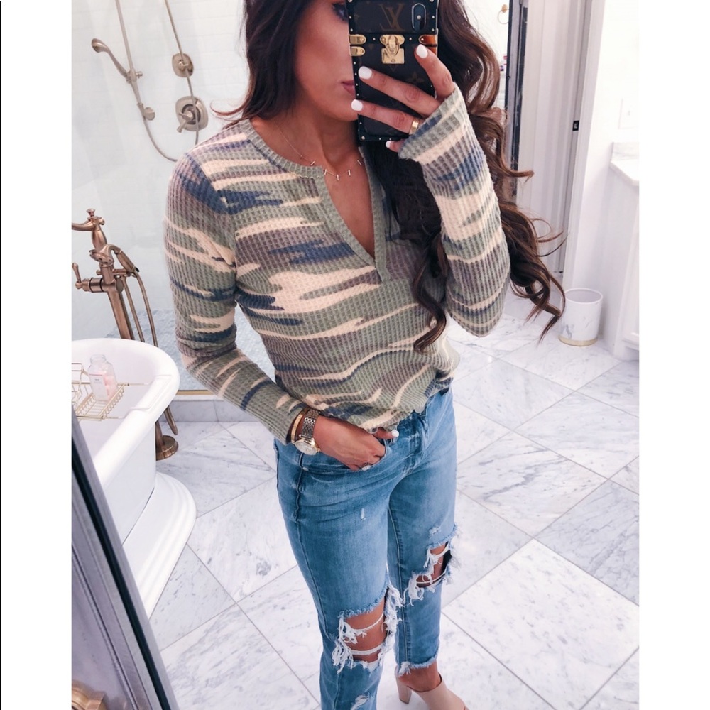 Socialite thermal Henley top